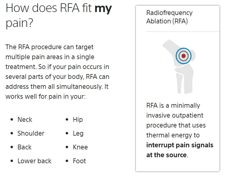 FAQ Radio Frequency Ablation Therapy and Spinal Cord Stimulators